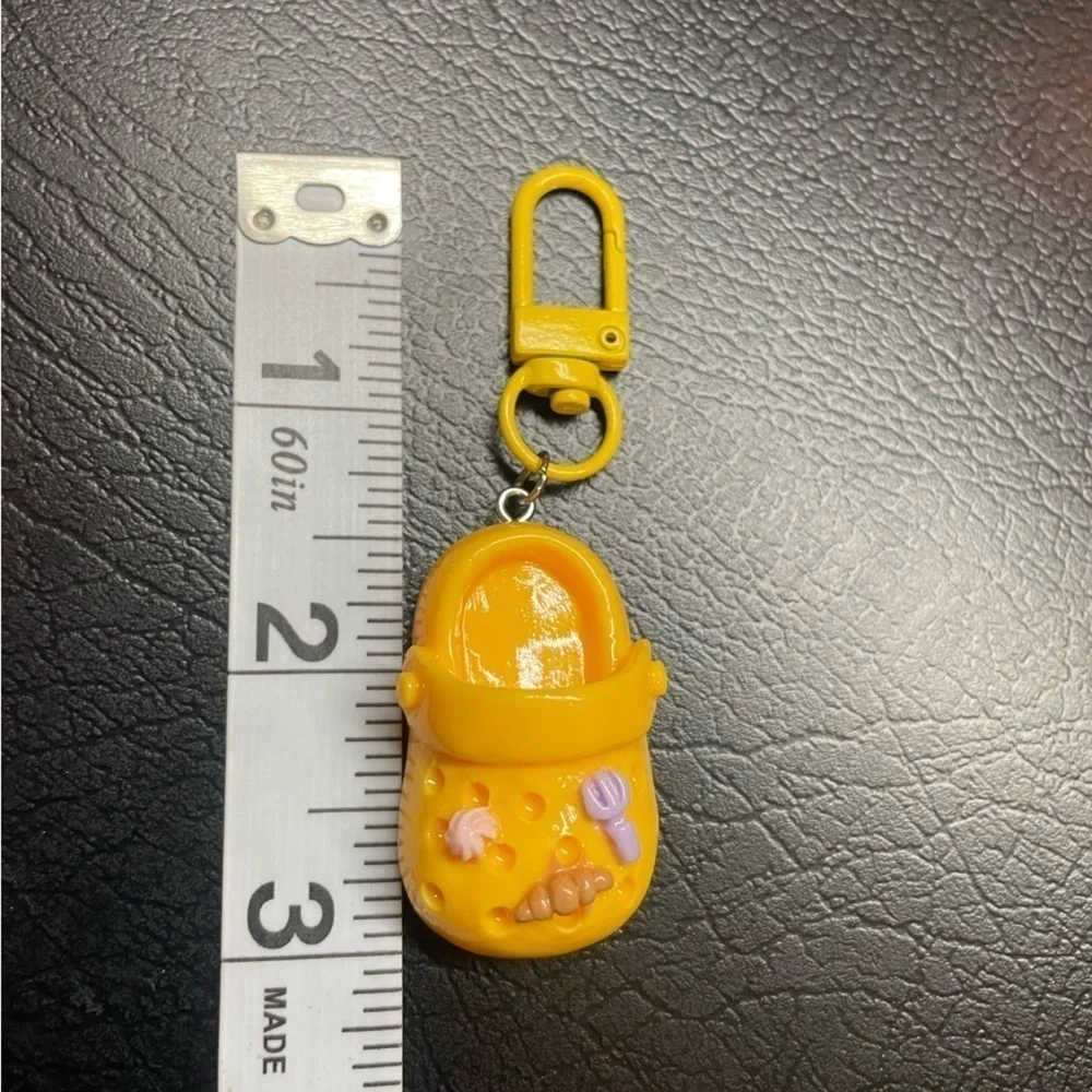 croc keychain yellow resin Slipper charms for bags backpacks gift